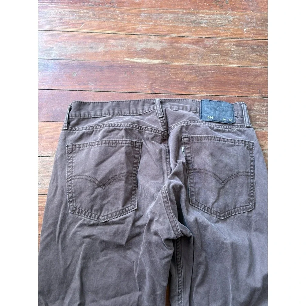 Levi's 514 Slim Straight Pants Mens 36x30 Brown 100% Cotton Jeans